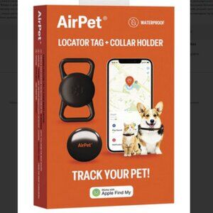 Copy ~ NWT~ Airpet Locator Silicone Tag Holder w/ Reflective Collar, 8"-10" neck